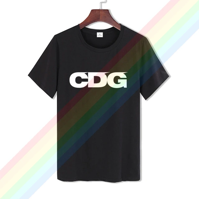 Comme White Cdg Logo Garcon Men Women Summer 100% Cotton Black Tees Male Newest Top Popular Normal Tee Shirts Unisex 9women black