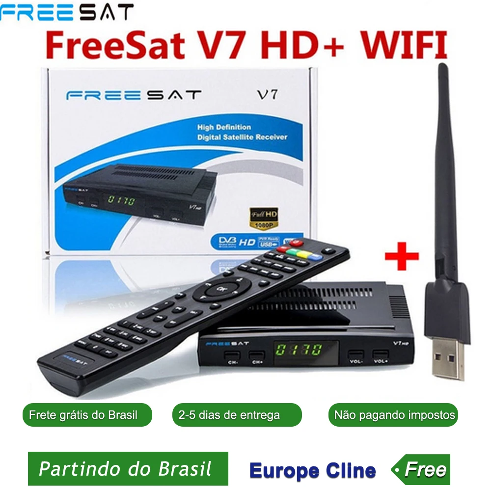 Freesat V7 HD DVB-S2 1080P спутниковый ресивер+ USB wifi Поддержка cccam Newcam Португалия Испания Германия ТВ Декодер для тюнера PK V8 nova