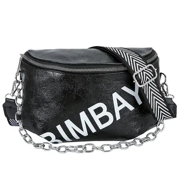 

Women Letter Waist Bag Ladies Zip Leather Fanny Pack Fashion Street Money Phone Chest Bag Female Chain Bum Belt Bags #40
