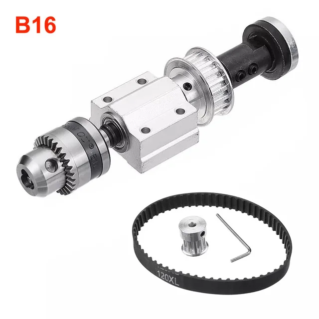 B16 Onnfang DIY деревообрабатывающий режущий шлифовальный шпиндель Обрезной ремень B10/B12/JTO/B16 сверлильный патрон Набор маленький токарный станок аксессуары для стола - Цвет: B16
