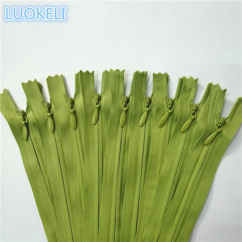 100pcs 3# Concealed zipper 30cm(12 inches) Tailor sewing process Multi-color optional - Цвет: Green