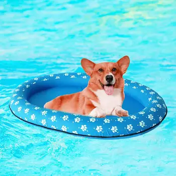 

Footprint Inflatable Swimming Pool Pet Dogs Floating Raft Bed Water Play Cushion