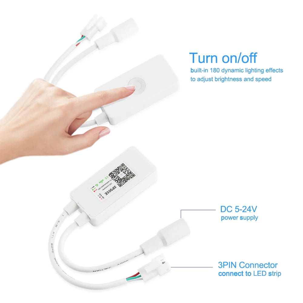 DC5-24V SP501E светодиодный контроллер Wi-Fi Amazon Alexa Smart SPI голос приложение Управление для WS2811 WS2812b Светодиодные ленты Addressable RGB полосы