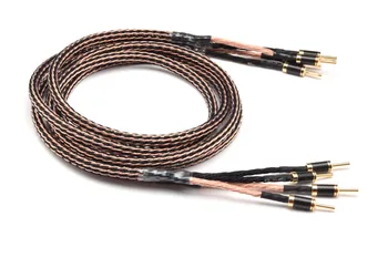 

Hifi Speaker Cable High Purity OCC Speaker Wire With Carbon Fiber Banana Jack