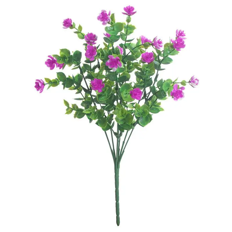 MeterMall Simulating Eugali Rose Green Bonsai Flower Decoration Photography Home Plastic Rose - Цвет: Rose red