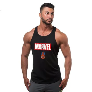 

2020Marvel Superman Summer Mens Clothing Sportswear Gyms Tank Tops Men 3D Print cotton Vest Compression Bodybuilding Tanktop