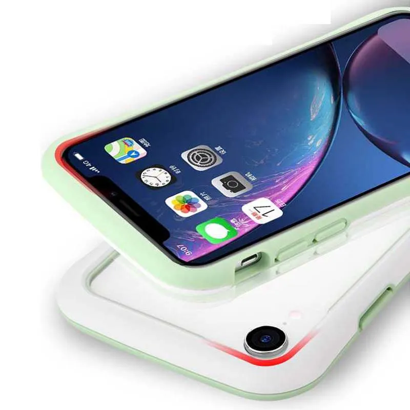 Маленький поясной бампер чехол для iPhone 11 Pro Max 7 8 Plus X S XS Max XR двухцветный Бампер Мягкий ТПУ+ PC чехол