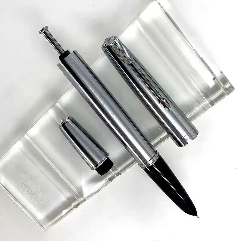

Wing Sung 601 Vacumatic Fountain Pen Steel Ink Pen Piston Type Silver Clip F Hooded Nib Stationery Office school supplies