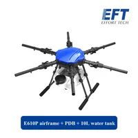 EFT E610P 10kg 6 axis folding waterproof air frame with PDB 10L water tank for DIY Agriculture spraying drone
