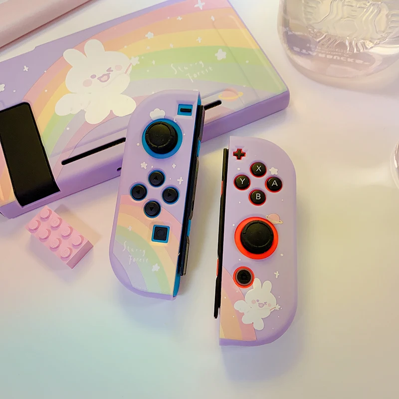 STARRY FOREST Милый фиолетовый мягкий защитный чехол Rainbow Bunny для nintendo switch