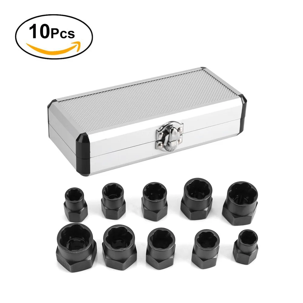 

Damaged Rusted Socket Impact Wrench Tool 10Pcs Bolt and Nut Extractor Remover