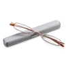 Unisex Mini Portable Metal Frame Reading Glasses With Metal Case Hot Slim Eyeglasses Vision Care Reader Spectacles +1.0 to 4.0 6