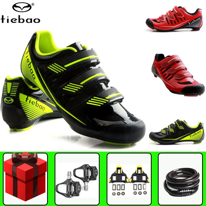 

Tiebao Road Cycling Shoes sapatilha ciclismo add pedals set Men Women Ultralight Non-slip Bike Bicycle Shoes Sport Sneakers