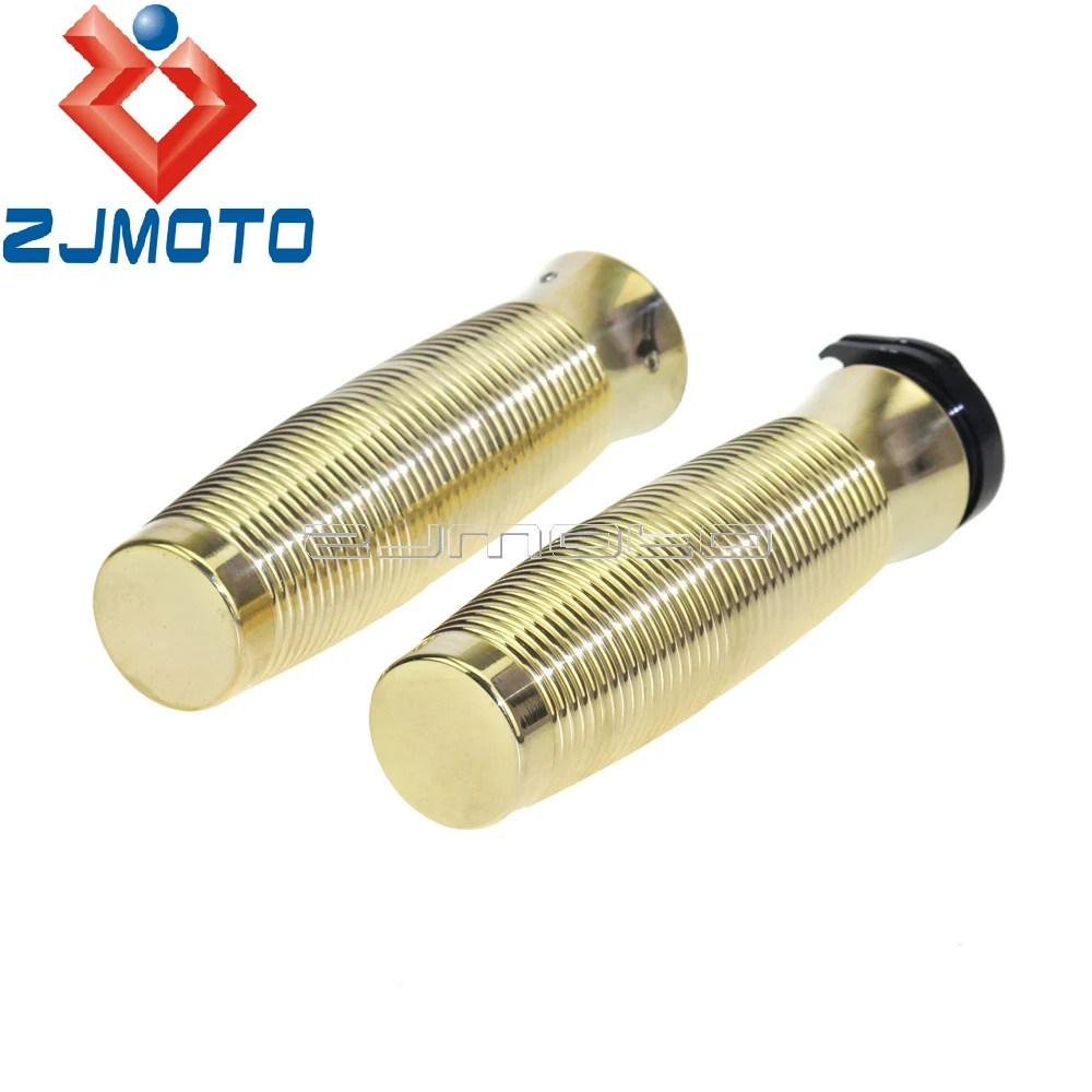 

Vintage Motorcycle Solid Brass Hand Grips 1" Handlebar Grip For Harley Honda Yamaha Cafe Racer Bobber Chopper