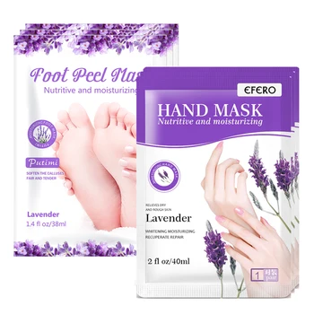 

2Pair Exfoliating Foot Mask Remove Dead Skin Lavender Whitening Hand Masks Moisturizing Pedicure Socks Foot Patches Skin Care