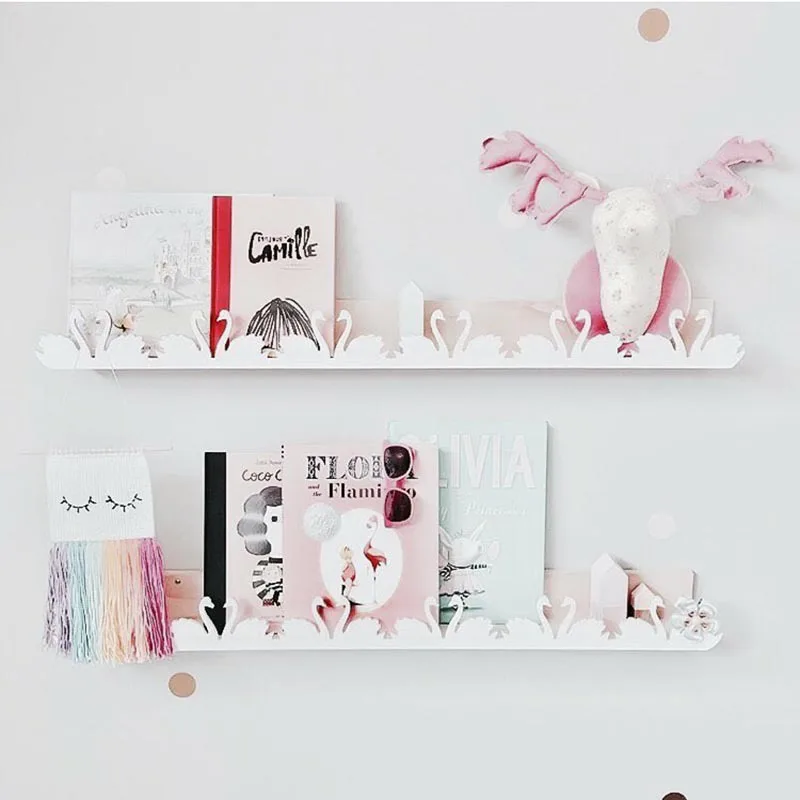 Стеллаж для хранения из массива дерева в виде лебедя детской комнаты|Подставки и