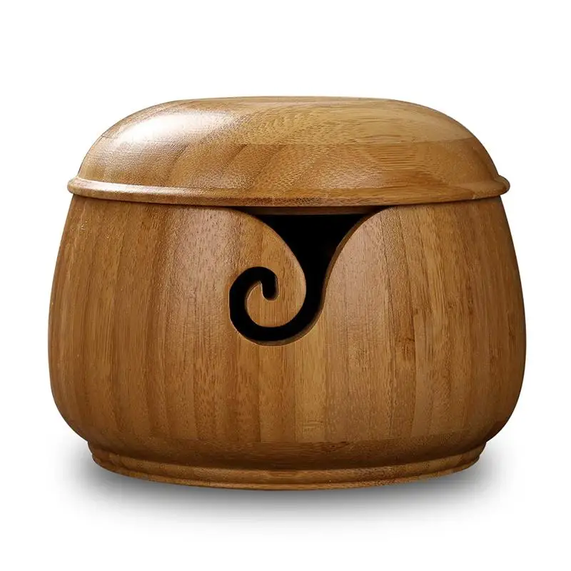 Storage Bowl Crochet Holder Handmade Yarn Wooden Bowl Crochet Storage Bowls Knitting Needle Storage Holder Knitting Accessories