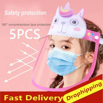 

For Child Children Kids Full Face Safety Protective Mask Face Mask Eye Face Anti-fog Anti-spray Outdoor Face Shield Hat 5PCS