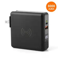 8000 мАч QI Беспроводное зарядное устройство для зарядки usb type C зарядное устройство с цифровым экраном для iPhone 11 XsMax XR samsung huawei