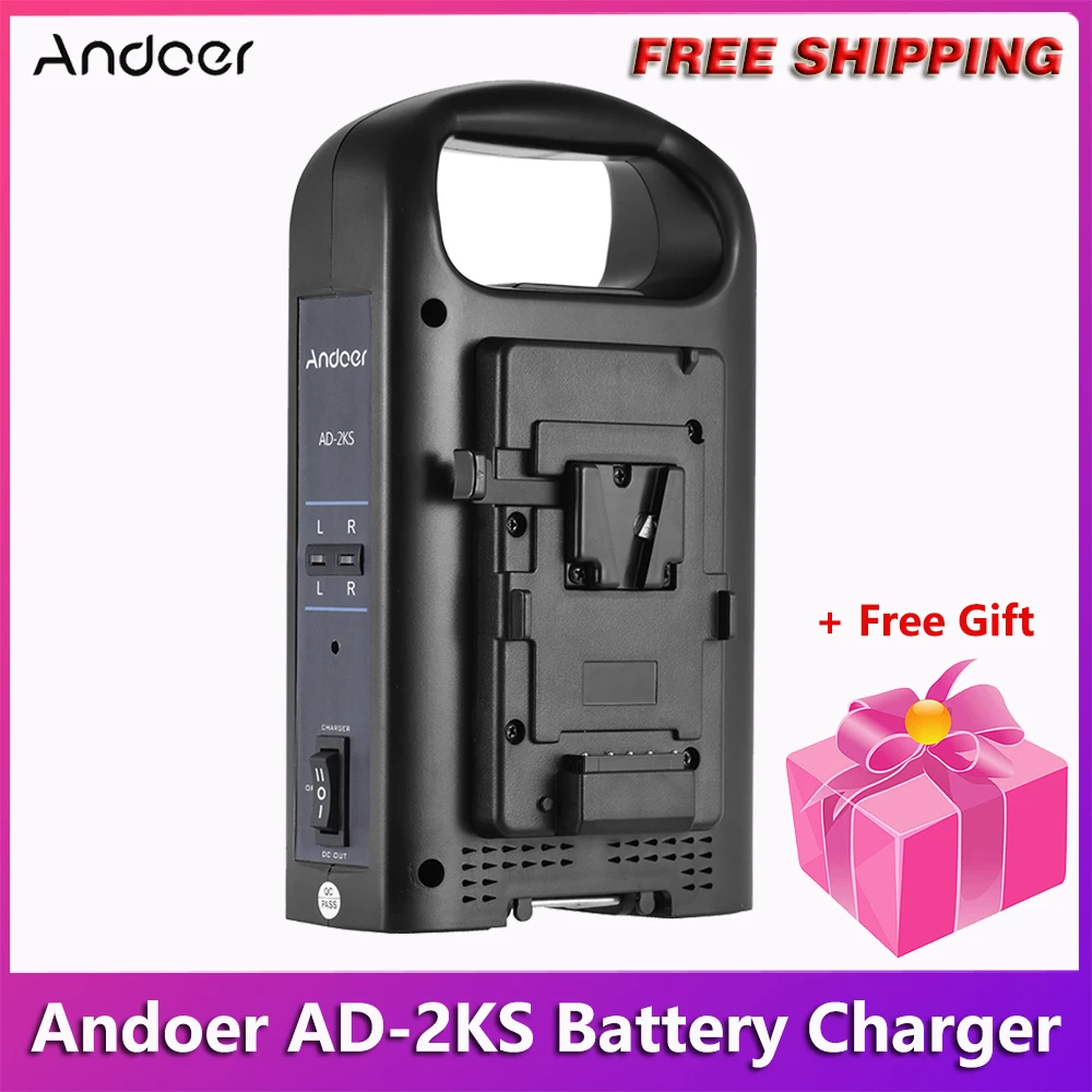 Andoer AD 2KS 2 канальный двойной видеокамера Батарея Зарядное устройство для v