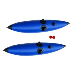 Набор 2 синий ПВХ каяк каноэ лодка гребля Рыбалка надувной стабилизатор выносной опоры и 2 хвостовых руля Мячи