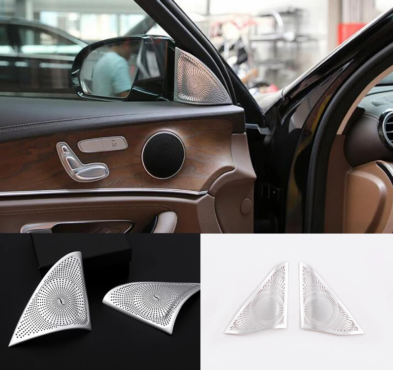 2pcs Audio Speaker Tweeters Cover Trim For Mercedes Benz E Class W213 E200l E300l 2016-2017 / 2012-2015