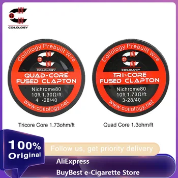 

100% Original Coilology Tricore/Quad Core Fused Clapton Wire 10ft/pack with Nichrome 80 Heating Elements For DIY Lovers E-cigs
