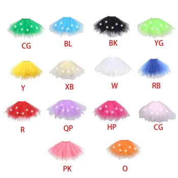 

Womens Pleated Tulle Tutu Skirt Pointed Layered Candy Color Irregular Petticoat