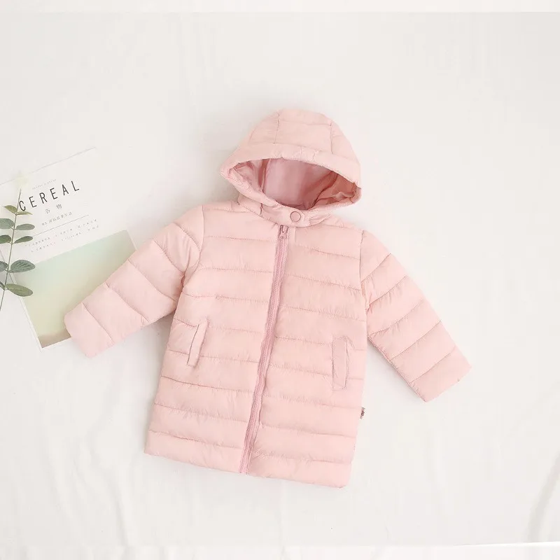 pink CROAL CHERIE/длинная стильная одежда для маленьких девочек зимняя детская верхняя одежда, пальто куртки для маленьких девочек Детская верхняя одежда с капюшоном, пальто для детей - Цвет: pink