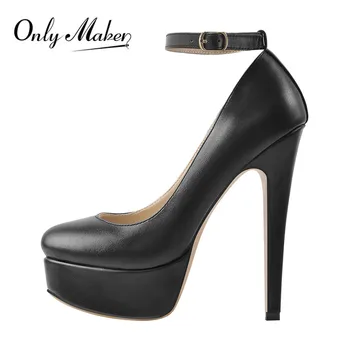 

Onlymaker Women Platform Mary Jane Pumps Ankle Strap Stiletto High Heels Dress Buckle Shoes Large Size Fashion Pumps