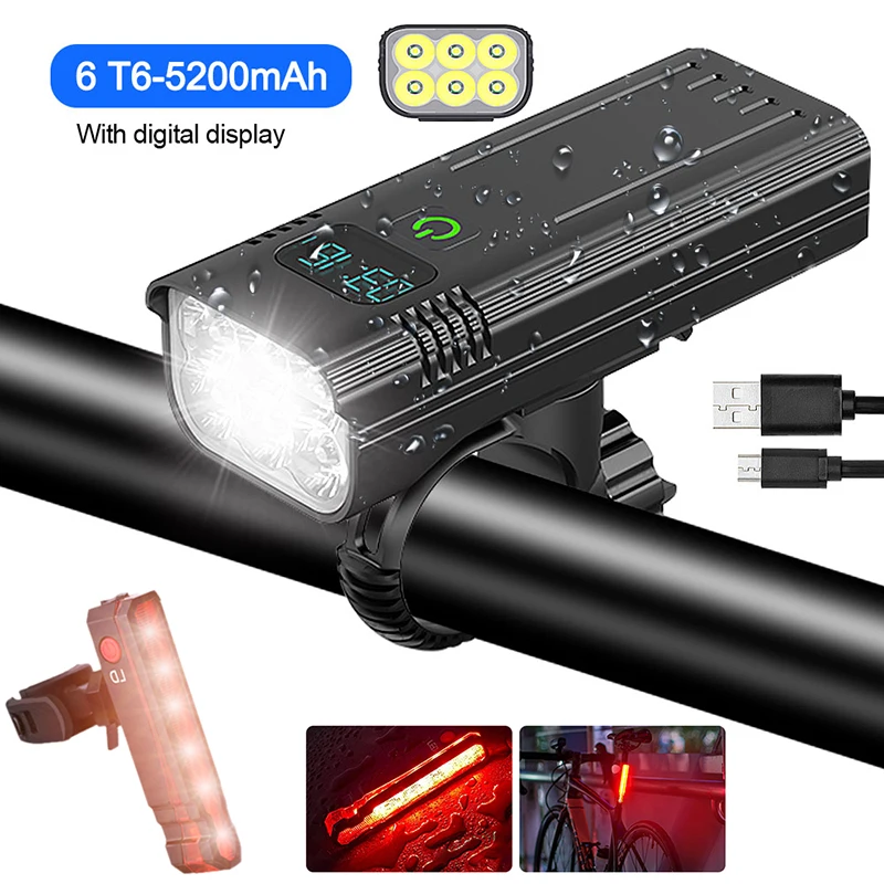 Rechargeable Handlebar Bike Light 2LED/6LED Front Bicycle Headlight