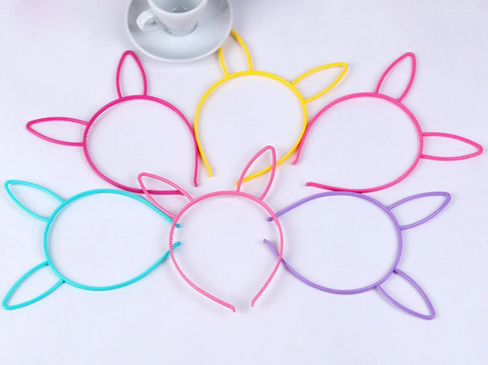 

10 Mixed Color Plastic Rabbit Bunny Ear Headband Hair band With Teeth