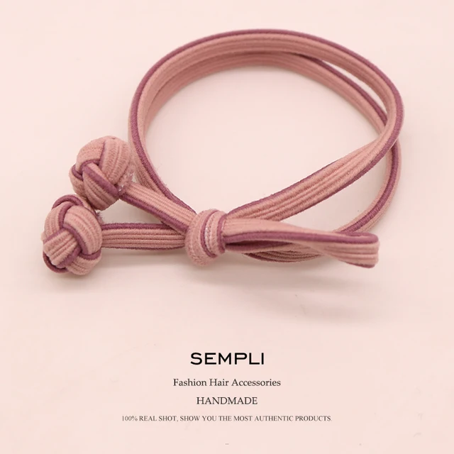Sempli High Quality Elastic Band Tight Durable Gums for Woman Girls Strong Sweet Hair Bands Christmas Rubber Bands Accessories Pink