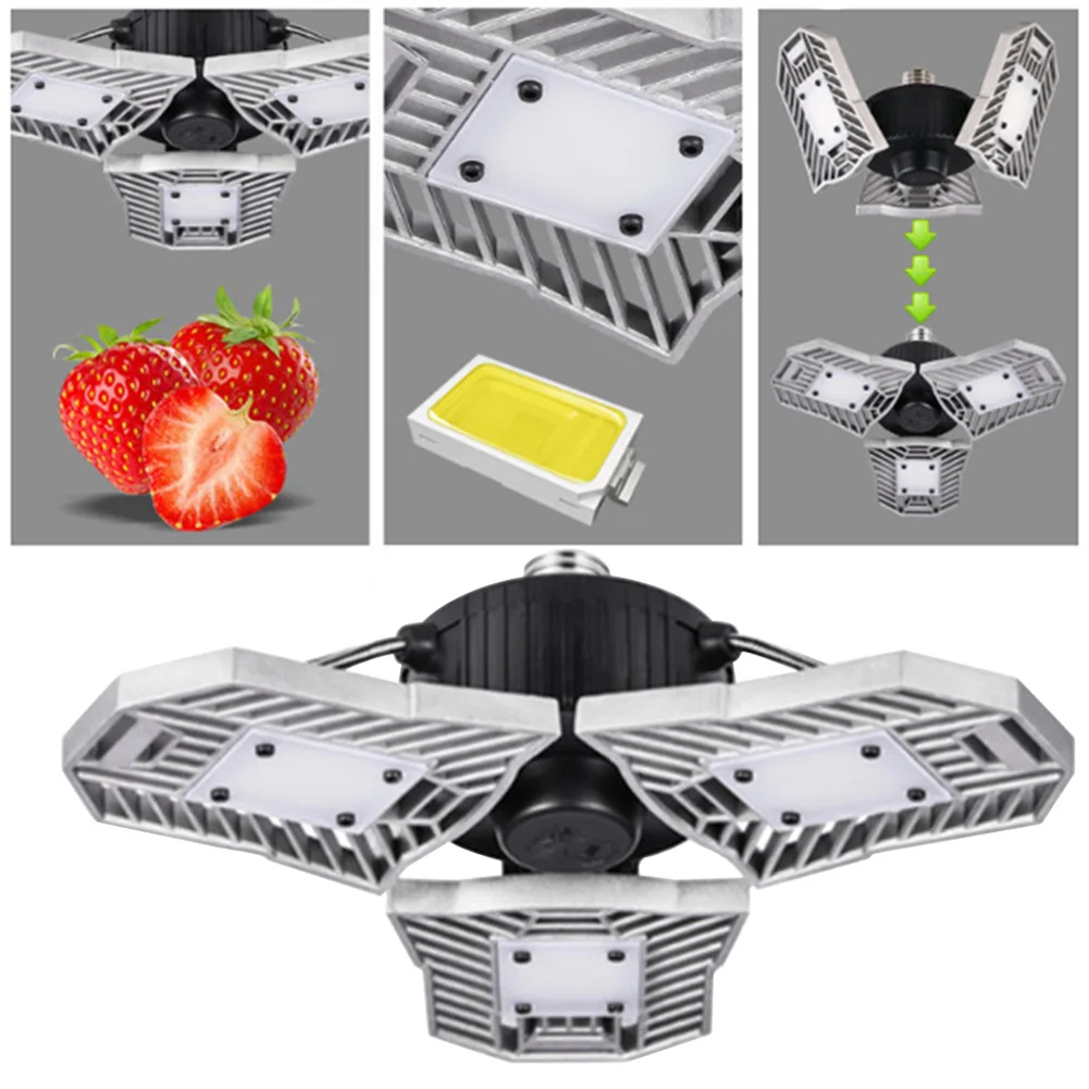 

Garage Light Station Waterproof Industrial Workshop Ceiling Basement Foldable Warehouse Deformable Barn Led Adjustable Bright