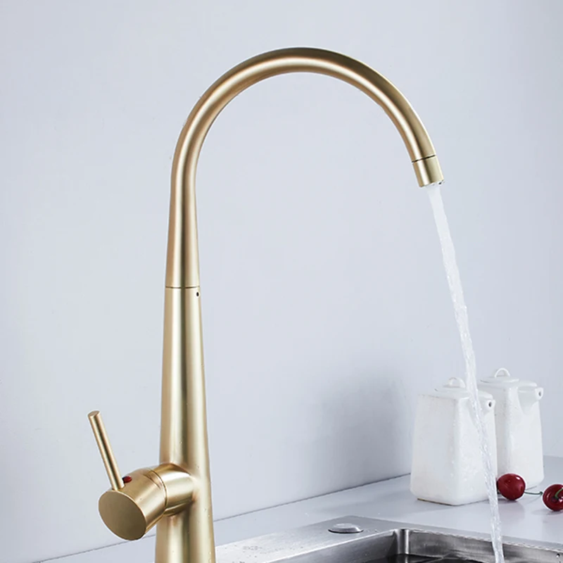 Nickle golden kitchen faucet 5