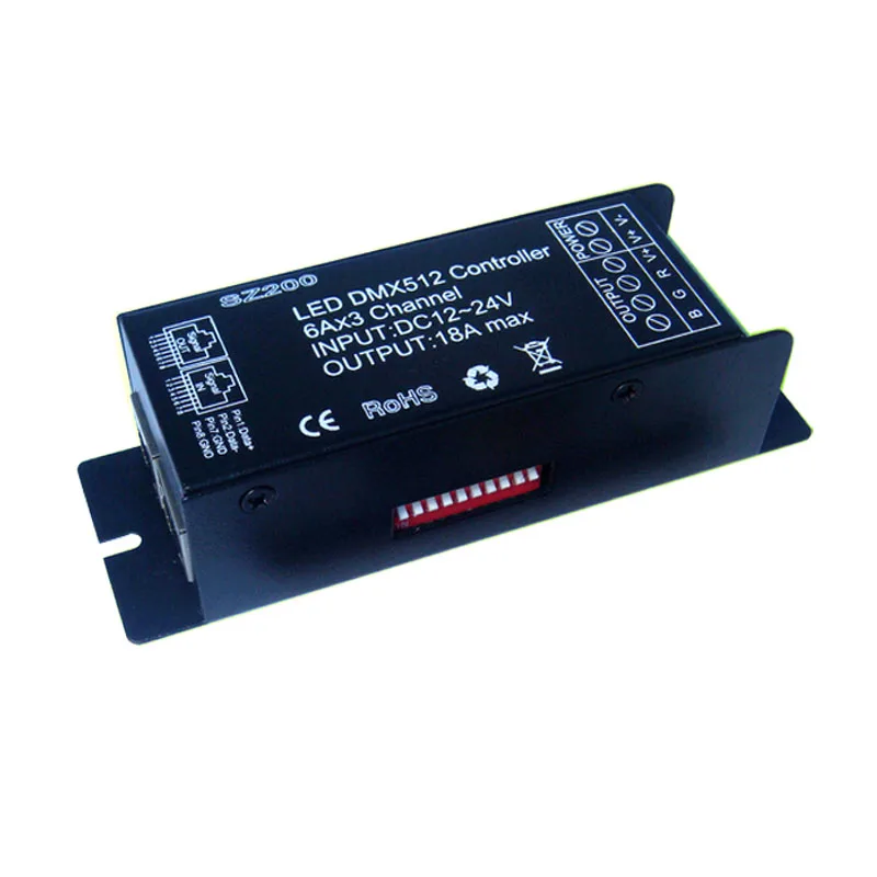 DMX512 декодер DC12-24V 6A* 3 канала 18A светодиодный контроллер 20key Беспроводной RF пульт дистанционного управления для RGB светодиодные ленты, шнур, светильник, модуль, лампа