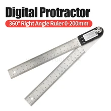 Rapporteur numérique 200mm règle d'angle, rapporteur électronique, goniomètre, inclinomètre, outils pour carreaux, outil de travail du bois