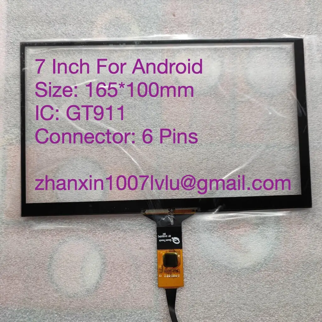 

New 7 Inch 6 Pins Touch Screen Glass Digitizer QT-0155-FPC 165*100mm JR-005-GT911 For Variety Android Car Radio Navigation