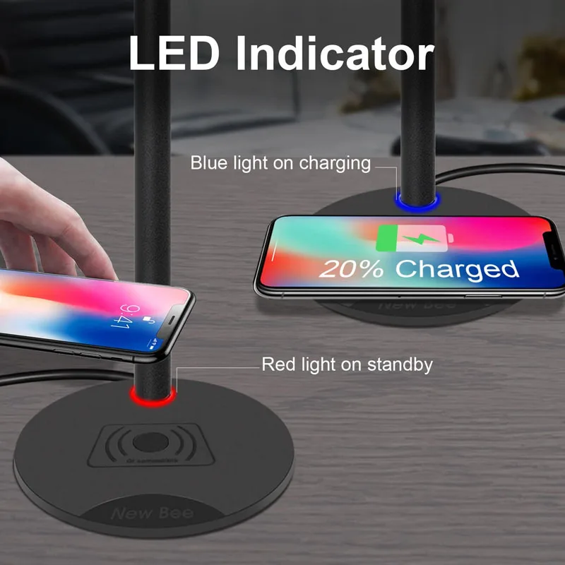 Headphone Stand with Wireless Fast Charging Aluminum Headset Holder Smart Phone Charger Adapter for ios Android