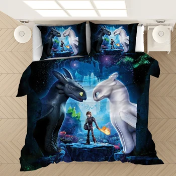 

How to Train Your Dragon 3D Printed Bedding Set Duvet Covers Pillowcases Comforter Bedding Set Bedclothes Bed Linen
