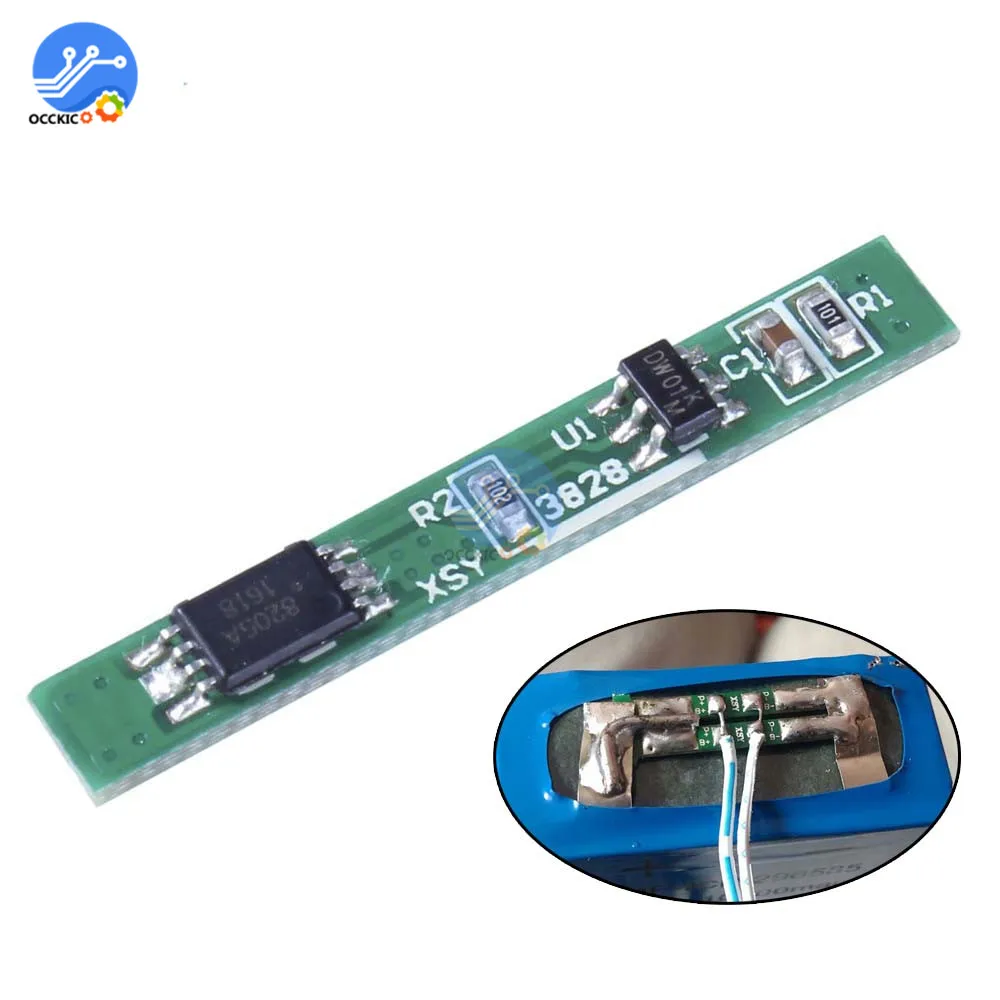 Защитная плата 1S 3 7 в 18650 а для зарядки литий ионного аккумулятора PCB BMS модуль