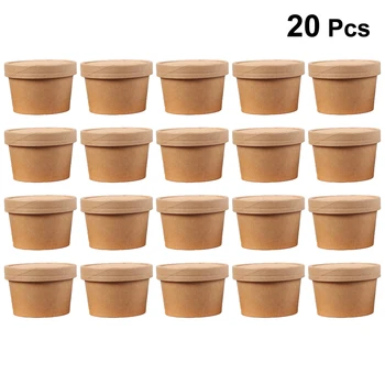 

20 Pcs Ice Cream Jars Frozen Dessert Containers Freezable Food Containers with Lids