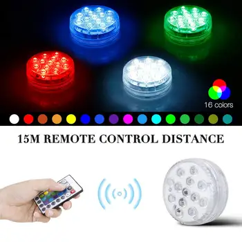 

IP68 Remote Control Timer Submersible LED Lights Underwater Outdoor Lighting Hot Tub Light Aquarium Light Pool Base Garden Decor
