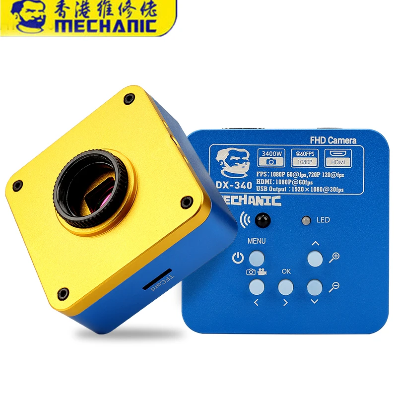 Mechanic HD 1080P 3400W 34MP HDMI USB промышленный электронный цифровой видеомикроскоп камера DX