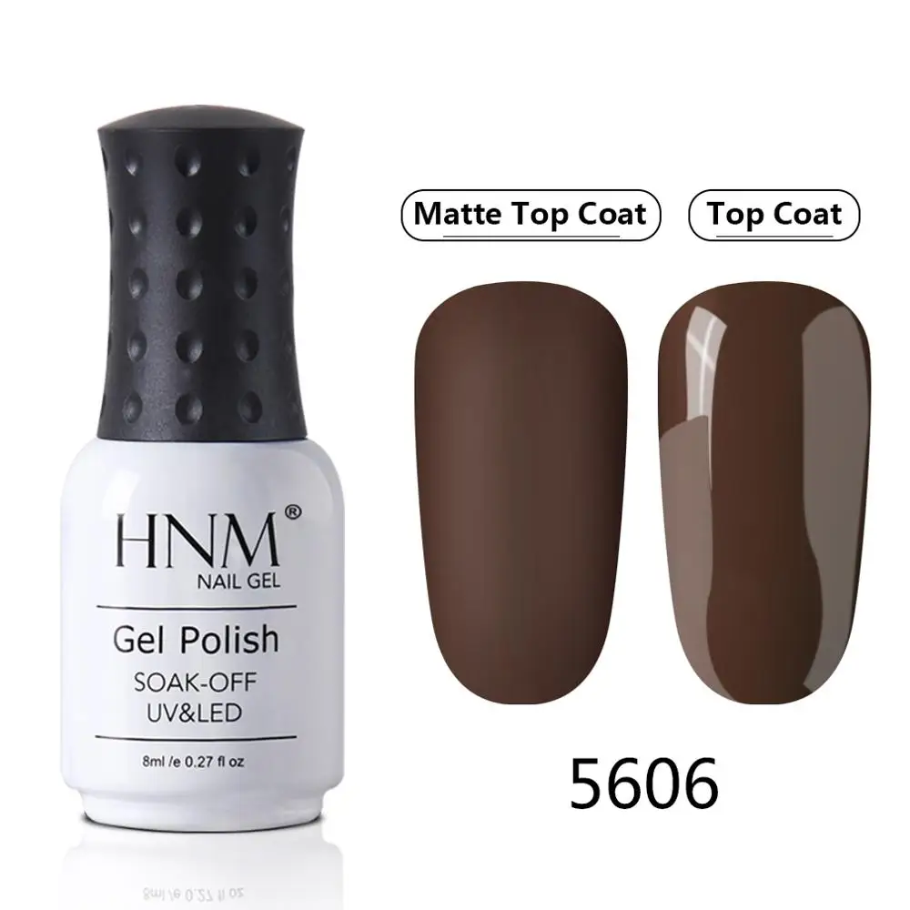 HNM Green Yellow Matte Effect Gel Nail Polish Need Matt Top Coat Base Semi Permanent UV LED Lamp Hybrid Varnishes Lacquer Gellak - Color: 5606