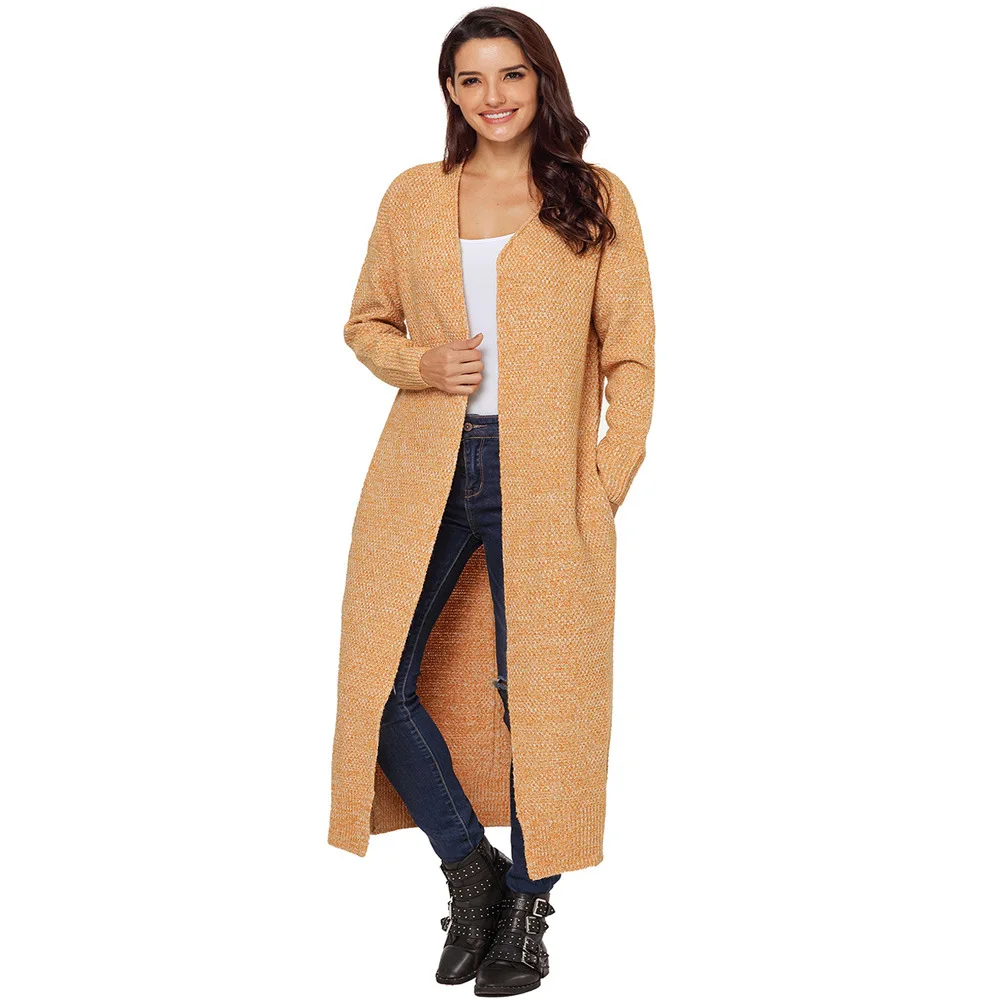 Autumn And Winter Women's New Sweater Coat Long Sleeve Loose Medium Long Needle Women's Sweater Autumn And Winter Women's New Sweater Coat Long Sleeve Loose Medium Long Needle Women's Sweater