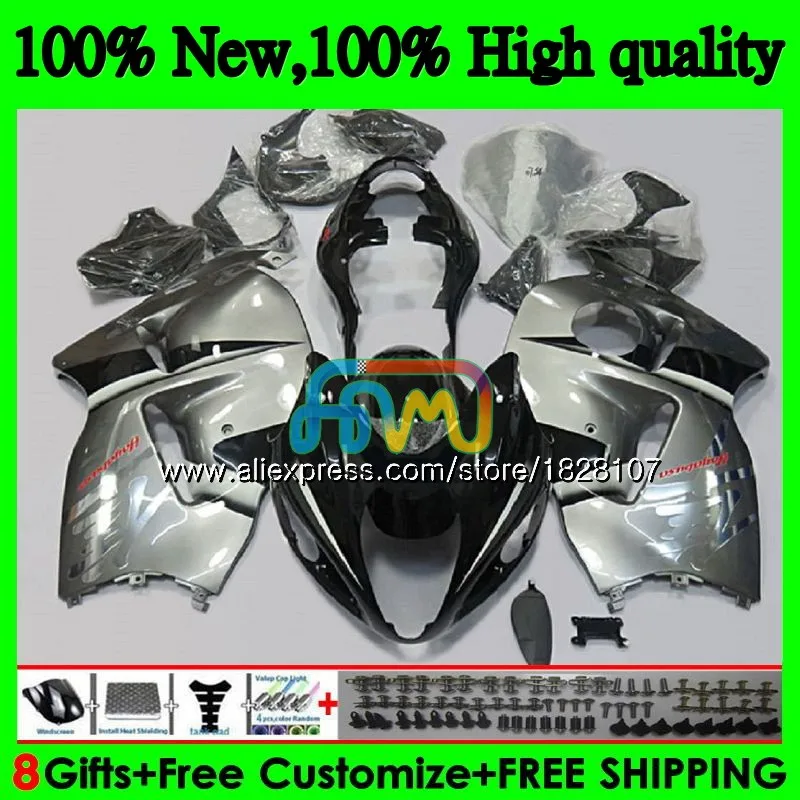 Hayabusa для SUZUKI GSX-R1300 GSXR 1300 Blk серебристо-1996 1997 1998 1999 2000 2001 48BS. 80 GSXR1300 96 97 98 99 00 01 обтекатели