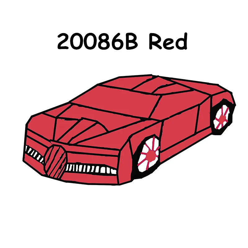 20086 20086C Technic Супер гоночный автомобиль строительные блоки 42083 42056 power Bugatti creator expert Chiron super Sport Car king toy - Цвет: 20086B Red