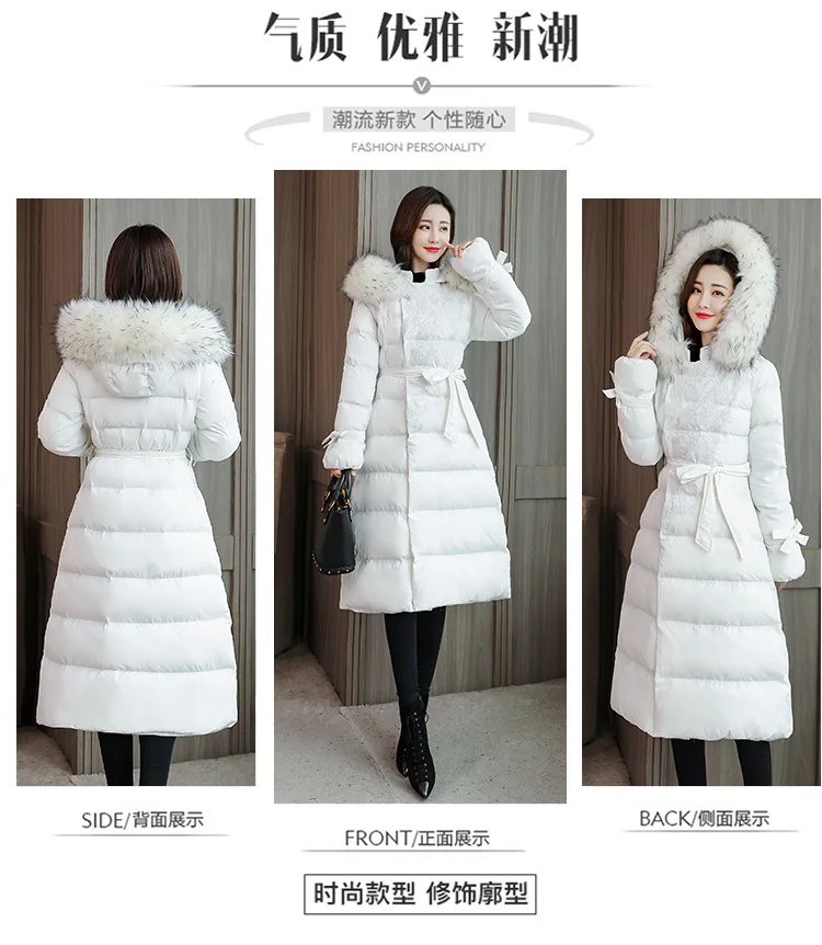Winter Style WOMEN'S Dress down Jacket Cotton-padded Clothes Ethnic-Style Hooded Slim Fit Cotton-padded Jacket Long over-th