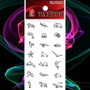 

Waterproof Tattoo Mini Animal Sketch Temporary Tattoos Stickers Doodle Fake Tatto Women Girl Men Body Chest Back Art Flash Tatoo